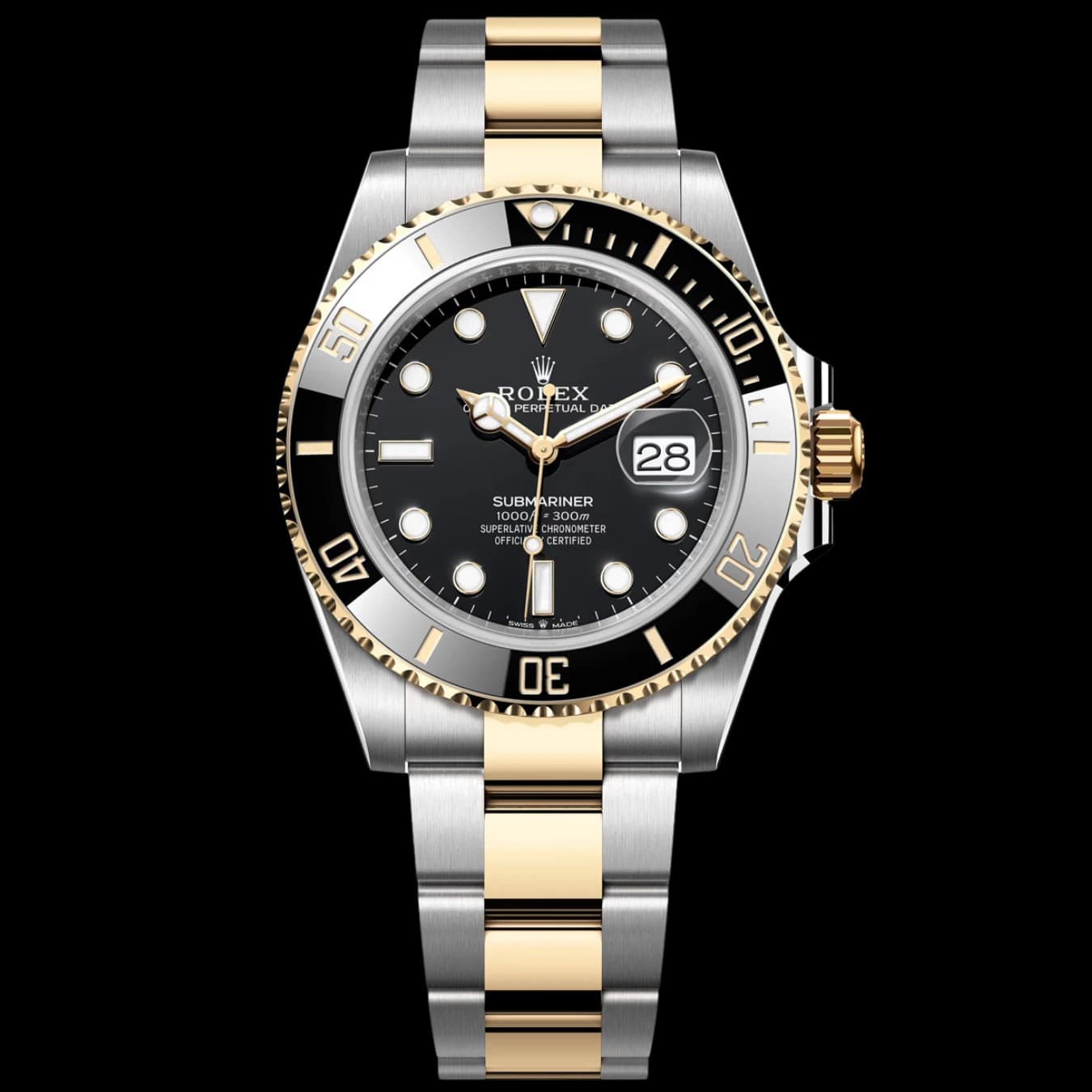 Submariner 41mm Oystersteel and Gold Black Dial