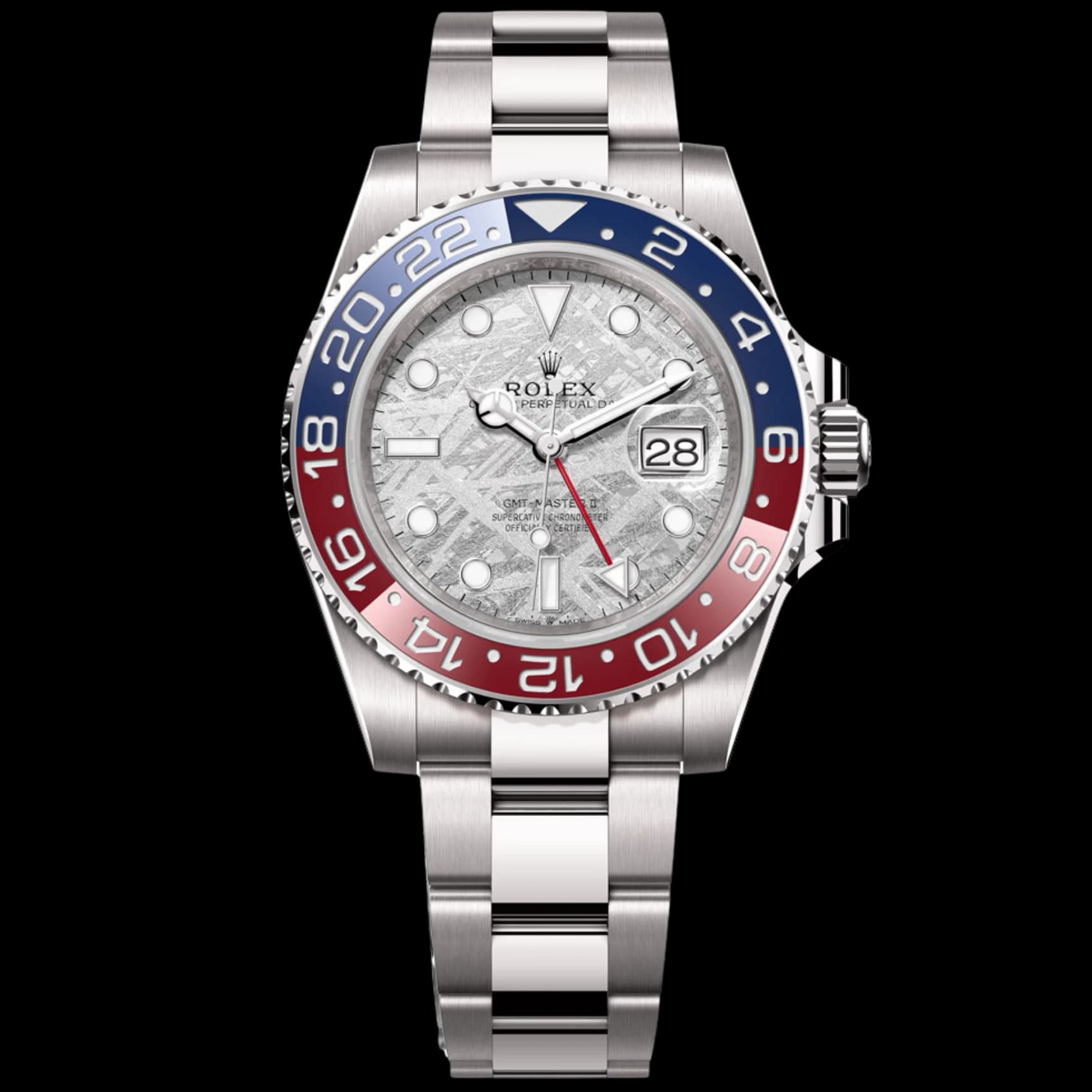 GMT Master II Pepsi White Gold Meteorite Dial